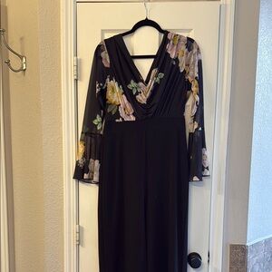Floral Black Dress